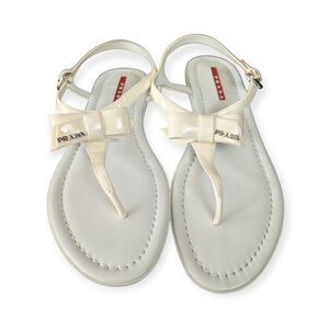 Prada Women's Cream Sandals Size 38 Authentic